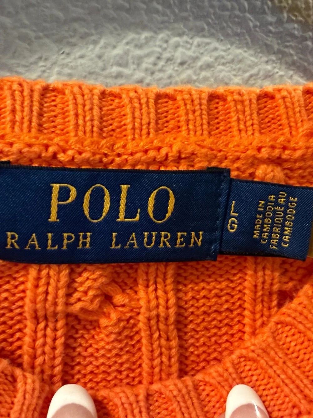 Polo Ralph Lauren cable-knit short-sleeve sweater Size L (Shrunk to Medium) - Picture 8 of 9